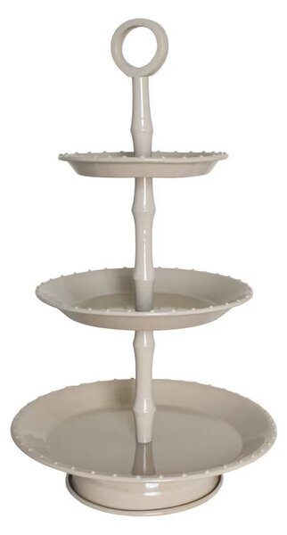 Kovový etažér Cake Stand Beige třípatrový Strömshaga
