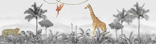 Dětská samolepící bordura na zeď Jungle | 5 m x 9.7 cm | DWBD8129