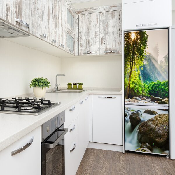 Nálepka tapeta na ledničku Vodopád v lese FridgeStick-70x190-f-71554377