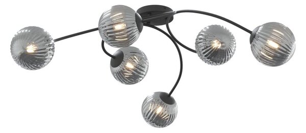 Přisazený lustr VIBRA 6xE14/10W/230V černá/šedá