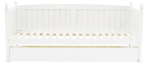 KONDELA Postel s přistýlkou, borovicové dřevo, bílá, 90x200, GLAMIS