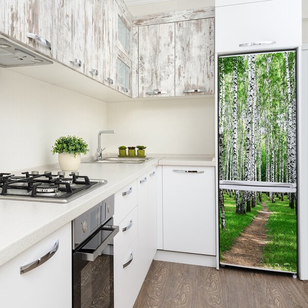 Nálepka fototapeta na ledničku Břízový les FridgeStick-70x190-f-72008016