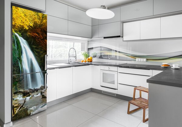 Nálepka tapeta na ledničku Vodopád v lese FridgeStick-70x190-f-72571423