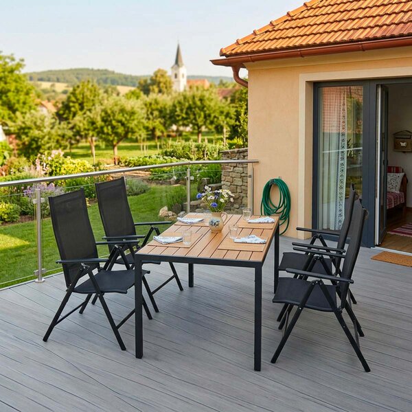 Vikio Zahradní set 150x90 pro 4 osoby skládací židle V134-P přírodní