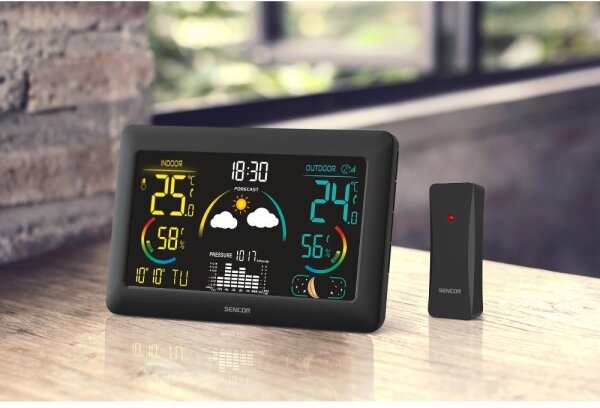 Sencor - Meteostanice s barevným LCD displejem a budíkem 3xAA