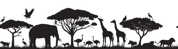 Samolepící bordura na zeď Safari Silueta | 5 m x 13.8 cm | DWB8267