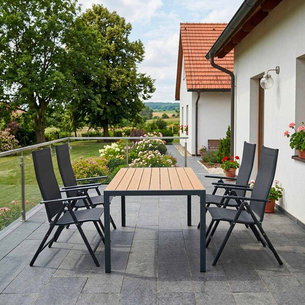 Vikio Zahradní set 150x90 pro 4 osoby skládací židle V134-P přírodní