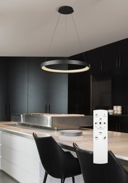 Top Light-LED St. lustr na lanku ORBIT LED/40W/230V 3000-6500K pr.50 cm černá+DO