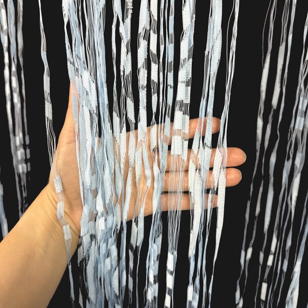 Provázková záclona Ambiance vzor Breeze modrá 180 × 300 cm