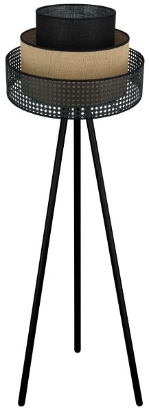 Brilagi - Stojací lampa DAKOTA LUNETA 1xE27/15W/230V černá/ratan