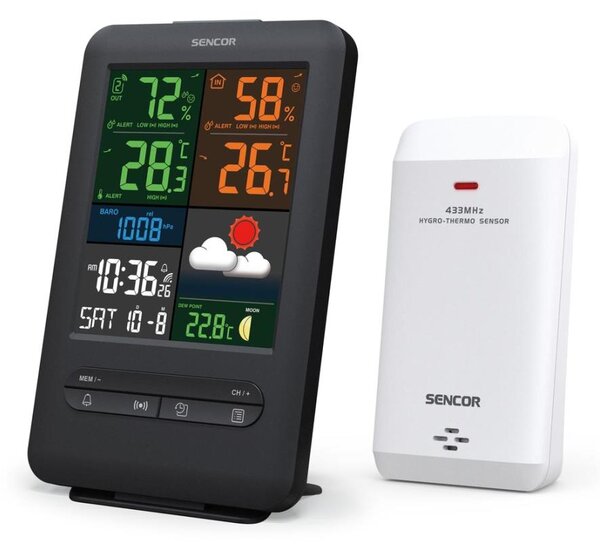 Sencor - Meteostanice s barevným LCD displejem 5V/1xCR2032