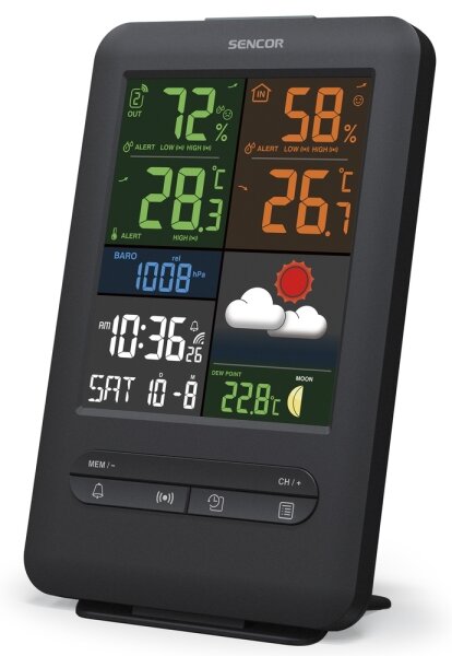 Sencor - Meteostanice s barevným LCD displejem 5V/1xCR2032