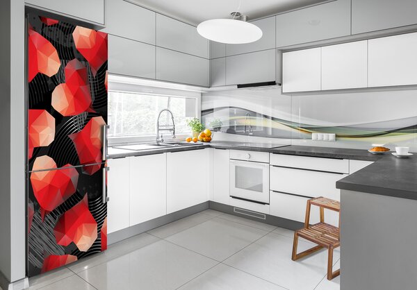 Nálepka tapeta na ledničku Geometrická srdce FridgeStick-70x190-f-74826446