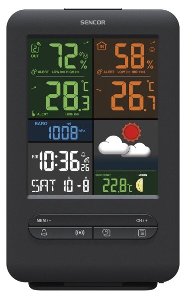 Sencor - Meteostanice s barevným LCD displejem 5V/1xCR2032