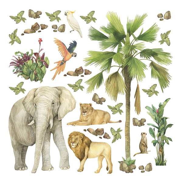 Dětská samolepka na zeď Jungle | 30 x 30 cm | DDKS3827