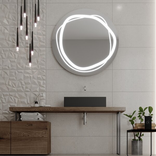 Kulaté zrcadlo do koupelny s LED osvětlením C9 premium