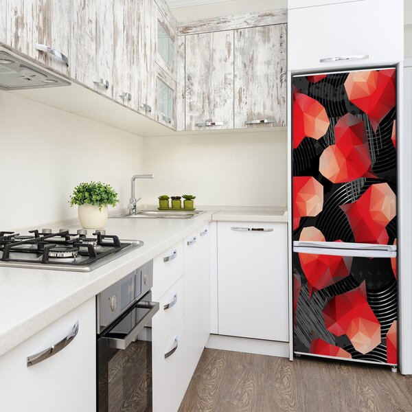 Nálepka tapeta na ledničku Geometrická srdce FridgeStick-70x190-f-74826446