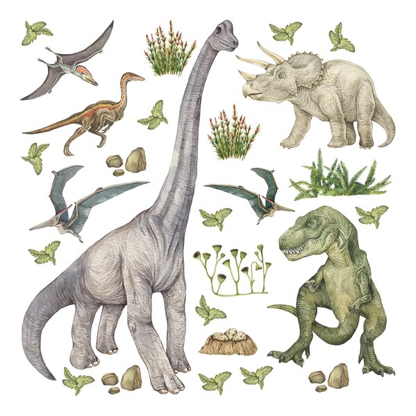 Dětská samolepka na zeď Dino | 30 x 30 cm | DDKS3821