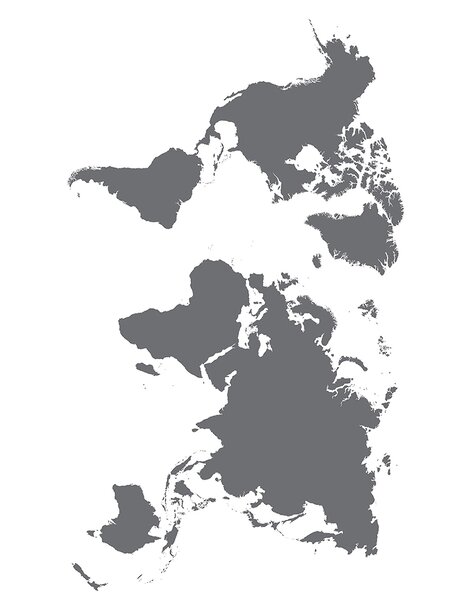 Samolepka na zeď Stříbrná Mapa | 65 x 85 cm | DF1041