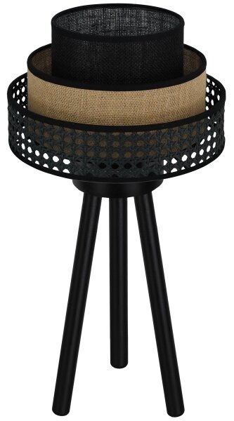 Brilagi - Stolní lampa DAKOTA LUNETA 1xE27/15W/230V černá/ratan