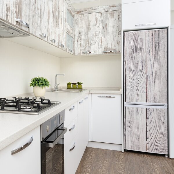 Nálepka tapeta na ledničku Dřevěná stěna FridgeStick-70x190-f-75817885
