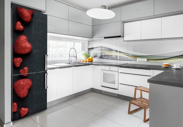 Nálepka tapeta na ledničku Srdce na tabuli FridgeStick-70x190-f-76086678