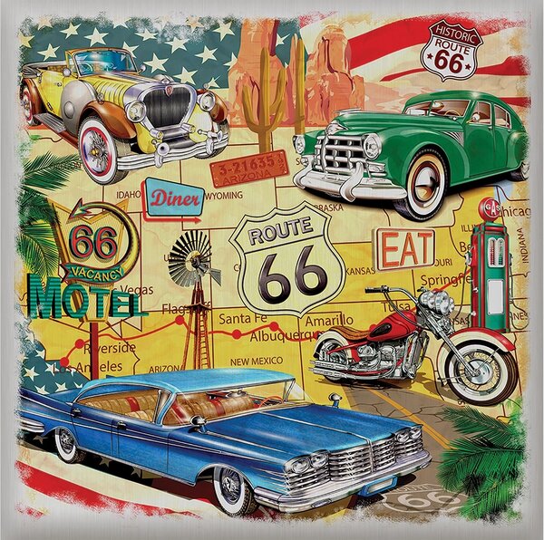 Samolepka na zeď USA Auto Moto Mix | 30 x 30 cm | DSS3850