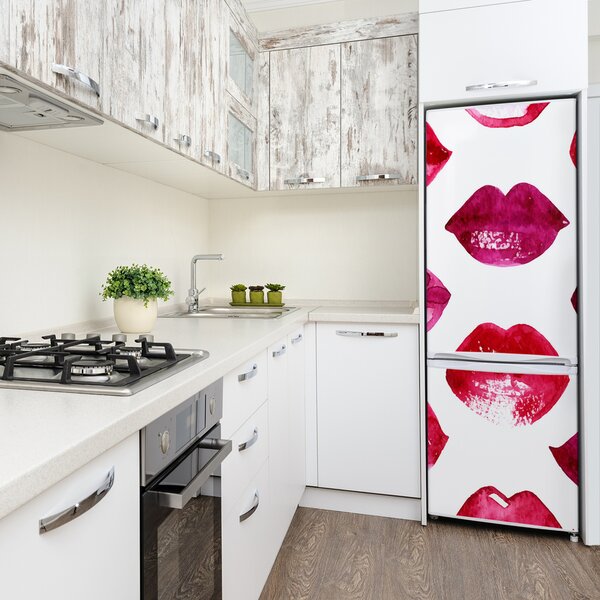 Nálepka tapeta na ledničku Červená ústa FridgeStick-70x190-f-77735656