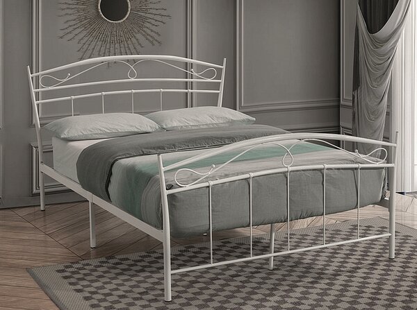 Manželská postel ZIARA - 140x200 cm, bílá