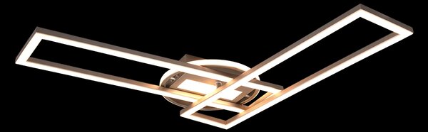 Trio R67183107 LED přisazené stropní svítidlo Twister 1x30W | 4500lm | 2700-6000K - dálkové ovládání, nastavitelné, stmívatelné, nikl