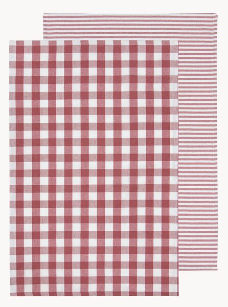 Sada utěrek Eco Gingham Blush, 2 díly