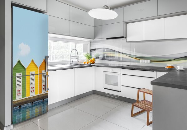 Samolepící nálepka na ledničku Plážové kabinky FridgeStick-70x190-f-80148330