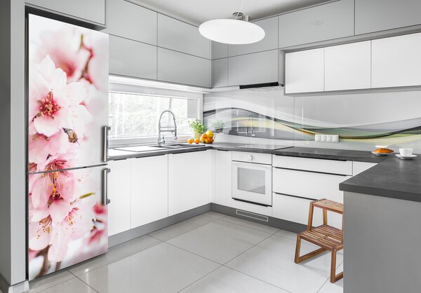 Nálepka fototapeta Květy mandloně FridgeStick-70x190-f-79943111