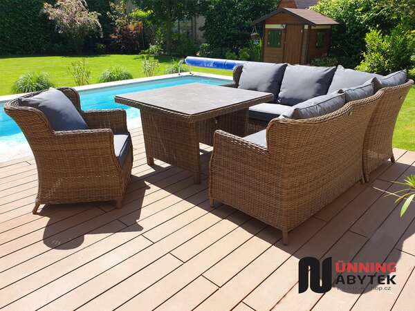 Umělý ratan stůl Lounge Luxury k sedacím setům