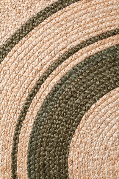 Hanse Home, Kusový koberec Jute Braided 106330 Natural Green kruh, 150x150 (průměr) kruh, zelená, chodba / předsíň