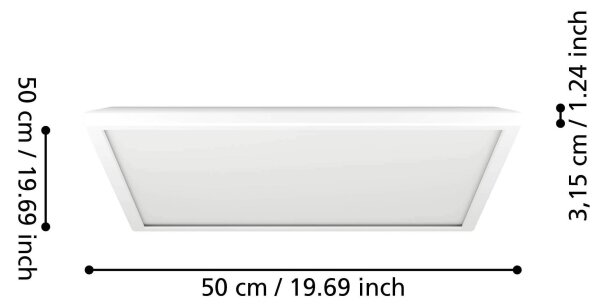 Eglo 901476 - LED RGBW St. koupel. svítidlo ROVITO-Z 17W/230V 50x50cm IP44 bílá