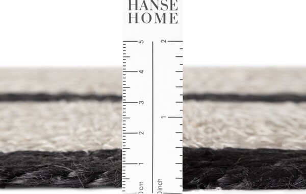 Hanse Home, Kusový koberec Jute Braided 106331 Natural Black kruh, 150x150 (průměr) kruh, černobílá, chodba / předsíň