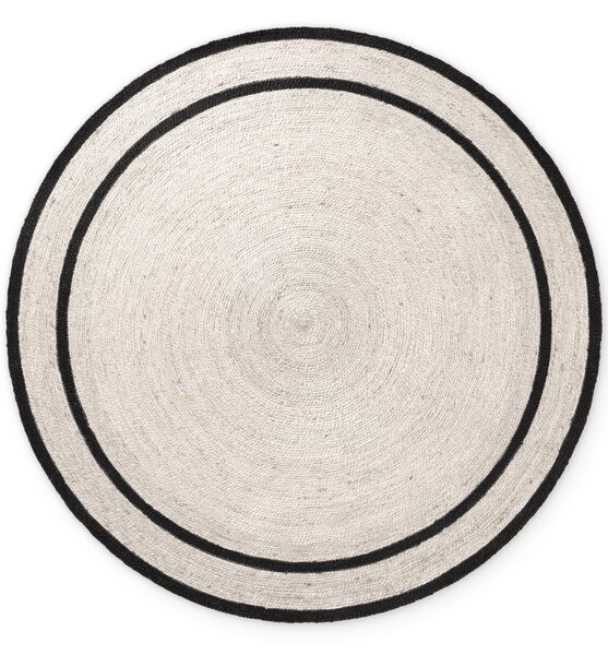 Hanse Home, Kusový koberec Jute Braided 106331 Natural Black kruh, 150x150 (průměr) kruh, černobílá, chodba / předsíň