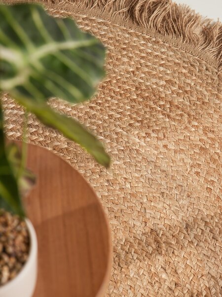 Hanse Home, Kusový koberec Jute Braided 106332 Natural Gold kruh, 150x150 (průměr) kruh, béžová, chodba / předsíň