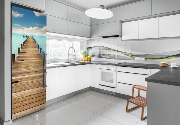 Nálepka tapeta na ledničku Dřevěné molo FridgeStick-70x190-f-81069058