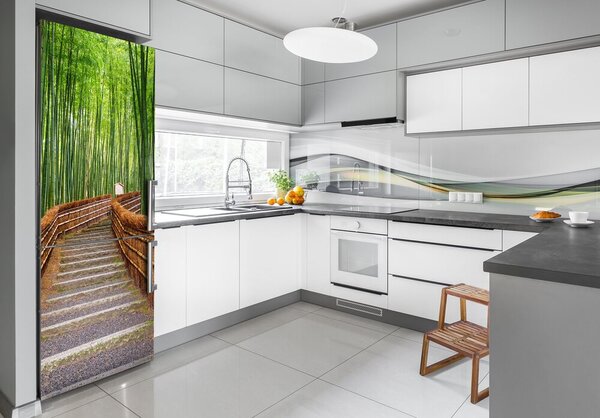 Nálepka tapeta na ledničku Bambusový les FridgeStick-70x190-f-81607376
