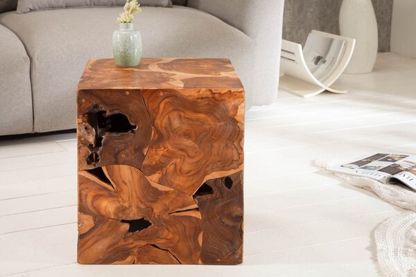 Designový odkládací stolek Junk 40 cm teak