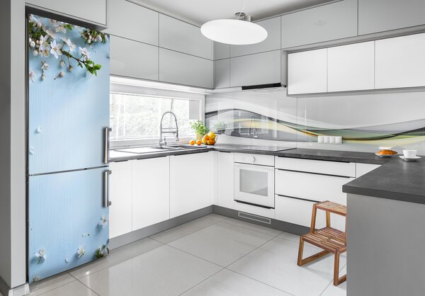 Samolepící nálepka fototapeta Květy višně FridgeStick-70x190-f-81982863