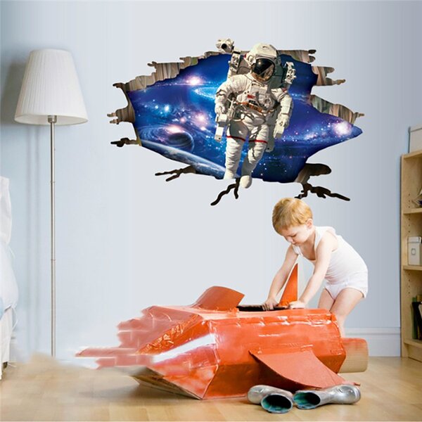 Živá Zeď Samolepka Kosmonaut a hvězdy