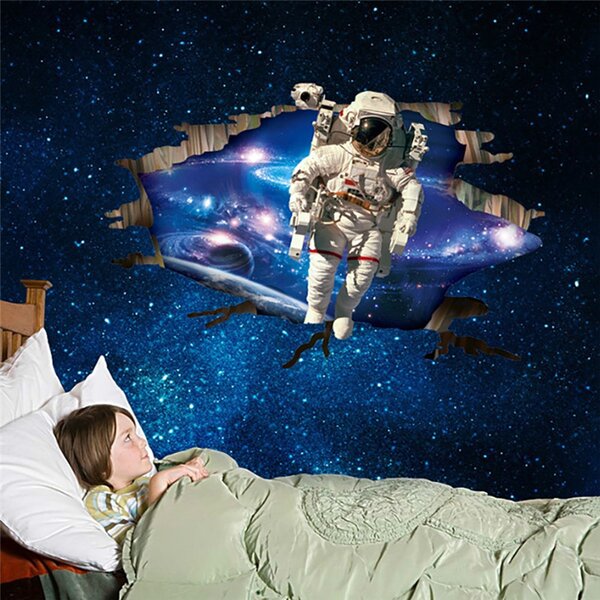 Živá Zeď Samolepka Kosmonaut a hvězdy