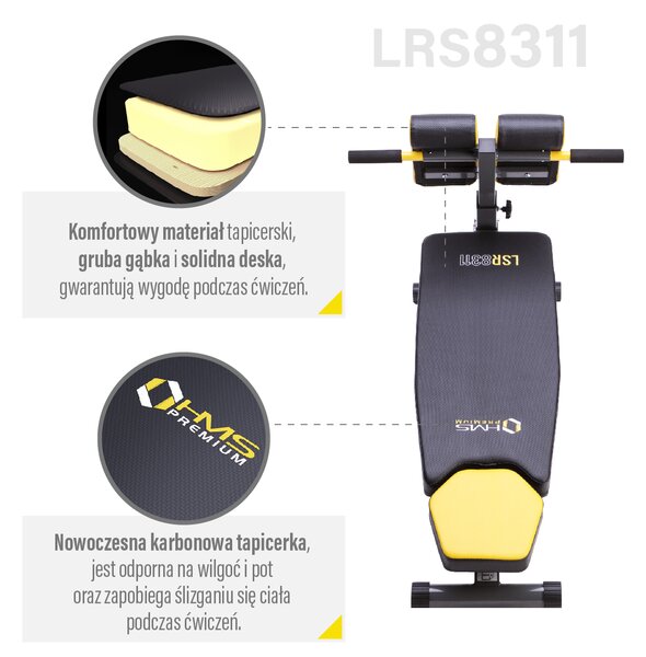 LSR8311 LAVICE S HYPEREXTENZÍ A OPĚROU HMS PREMIUM