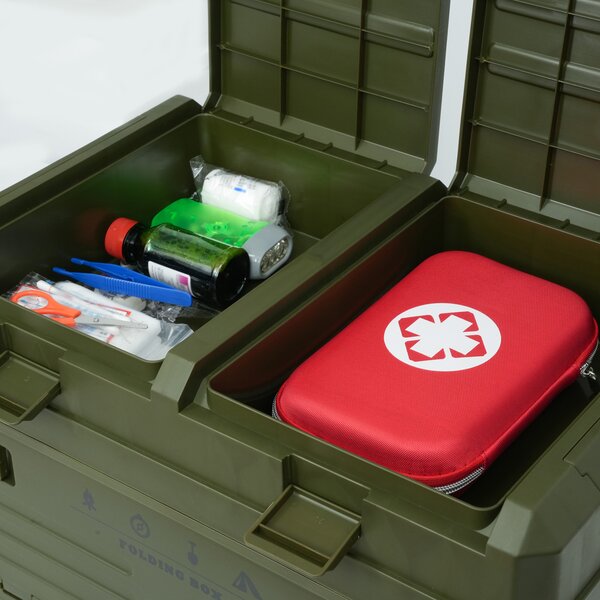 NCB4003 ZELENÝ SKLÁDACÍ BOX S VÍKEM 42L NILS CAMP
