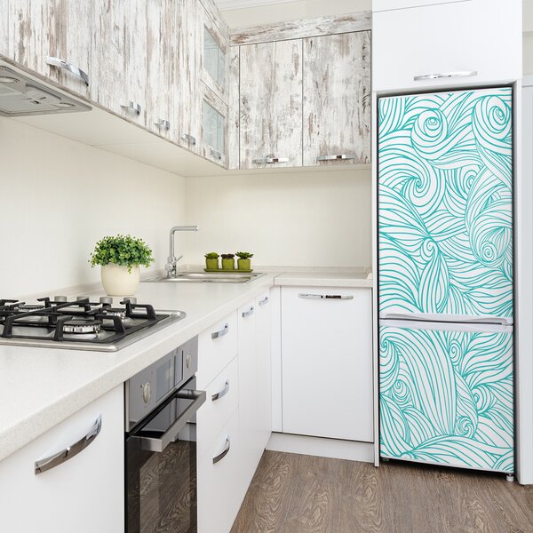 Nálepka tapeta na ledničku Modré vlny FridgeStick-70x190-f-82527147