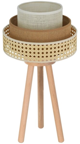 Brilagi - Stolní lampa CEDAR LUNETA 1xE27/15W/230V ratan/hnědá/krémová