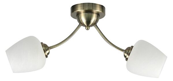 Přisazený lustr ZINA 2xE27/40W/230V mosaz/bílá